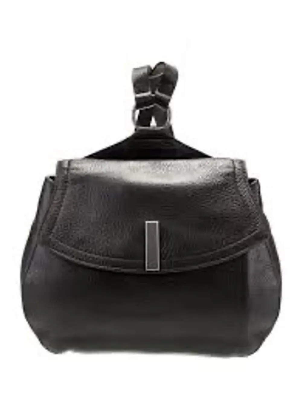 Halston Heritage Black Leather Mini Backpack Suede Lined Minimalist Quiet Luxury